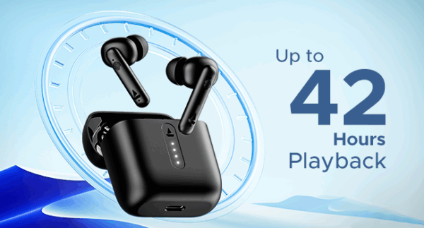 boAt Airdopes 141/8, Low Latency, ENx Tech, 42HRS Battery, Fast Charge, IWP, IPX4, v5.1 Bluetooth Earbuds, TWS Ear Buds Wireless Earphones with mic (Bold Black) - Image 5