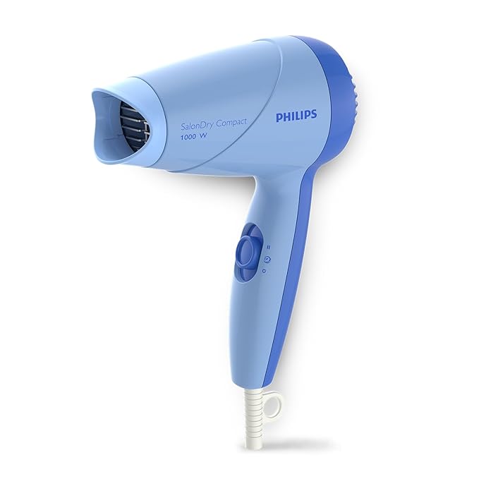 Philips Hair Dryer 1000 Watts | 2 Heat Settings (Hot/Warm) | ThermoProtect Technology prevents overheating | HP8100/60 - Blue | Perfect Blow Dry For Men & Women | 2 years Warranty - Image 3