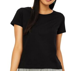 Women Cotton Solid Regular Fit T-Shirt