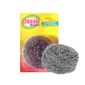 Classic Bright Stainless Steel Scrubber for Utensil Cleaning, Pack of 12