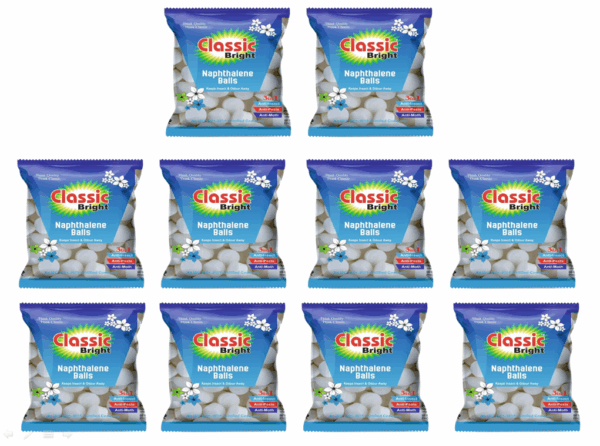 Classic Bright Naphthalene Balls, 100g Each, Pack of 10, for Clothes Storage, Keep Insect and Odour Away. - Image 2